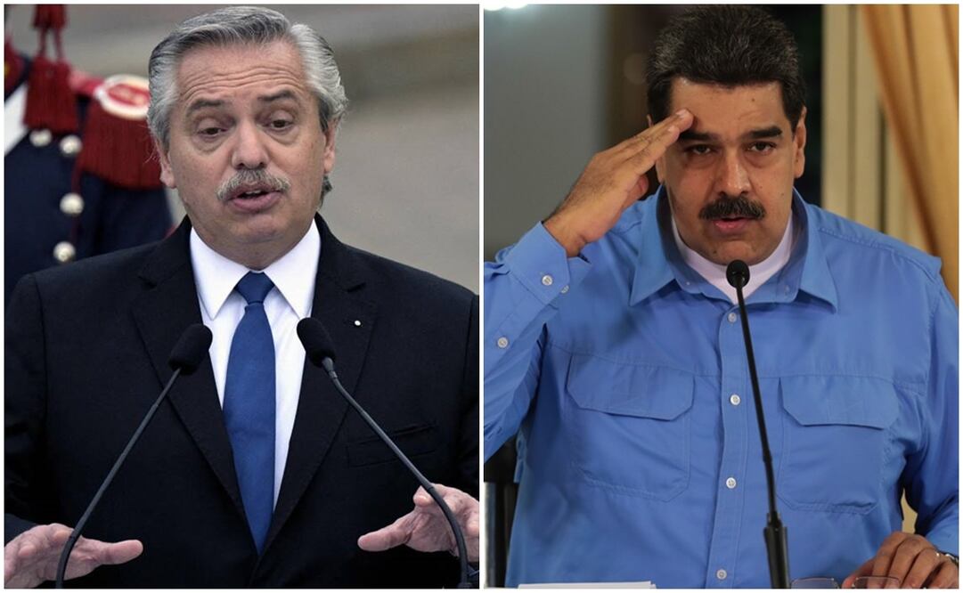 El expresidente argentino, Alberto Fernández, instó el martes al mandatario venezolano, Nicolás Maduro, a aceptar el resultado en caso de perder las elecciones que se celebrarán en ese país el 28 de julio. Foto: AFP y EFE.