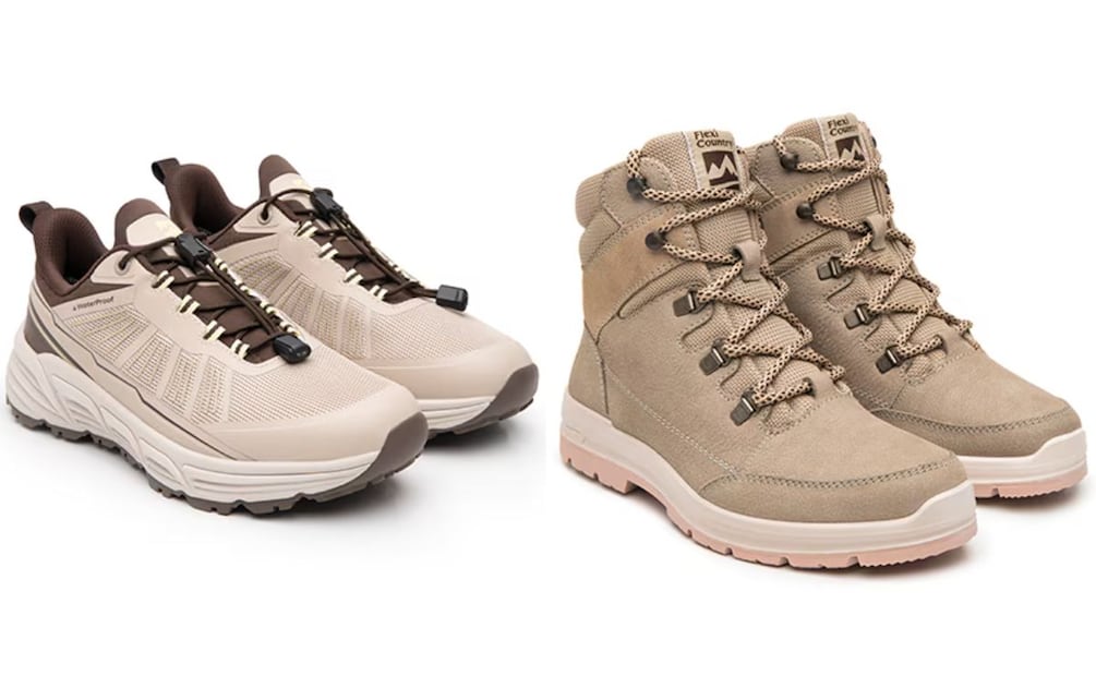 Modelos para damas. Los sneakers (izq.) tiene la característica "Waterproof". Foto: Cortesía Flexi Country