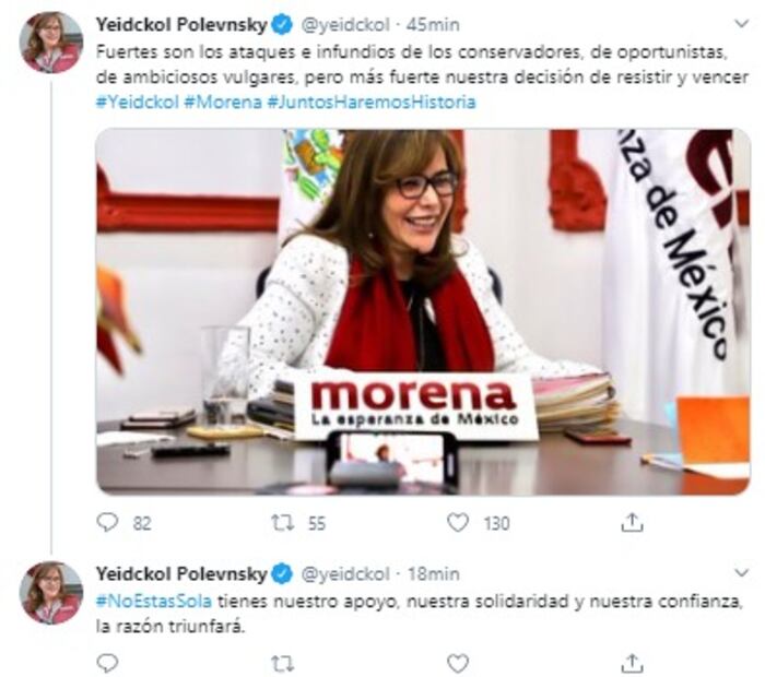 Polevnsky se autoapoya en Twitter contra ataques y después borra mensaje