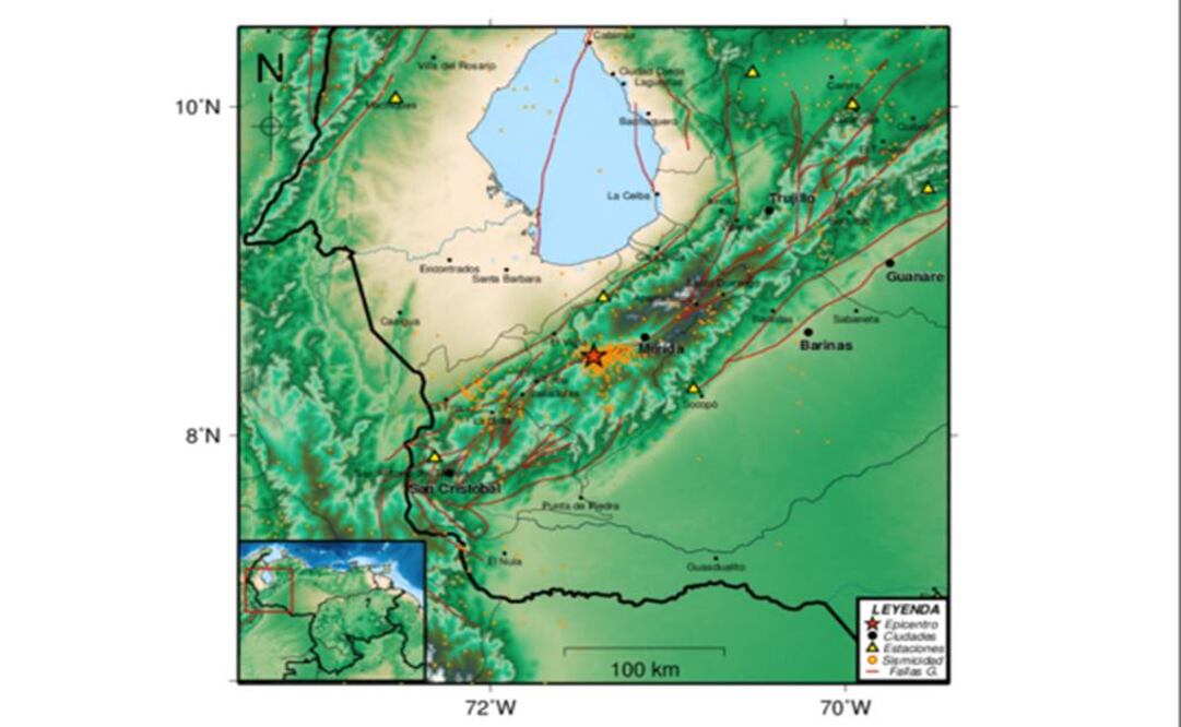  Durante el mes se han informado diversos temblores en esa zona del país, la de mayor actividad sísmica en Venezuela. (Foto: Funvisis)