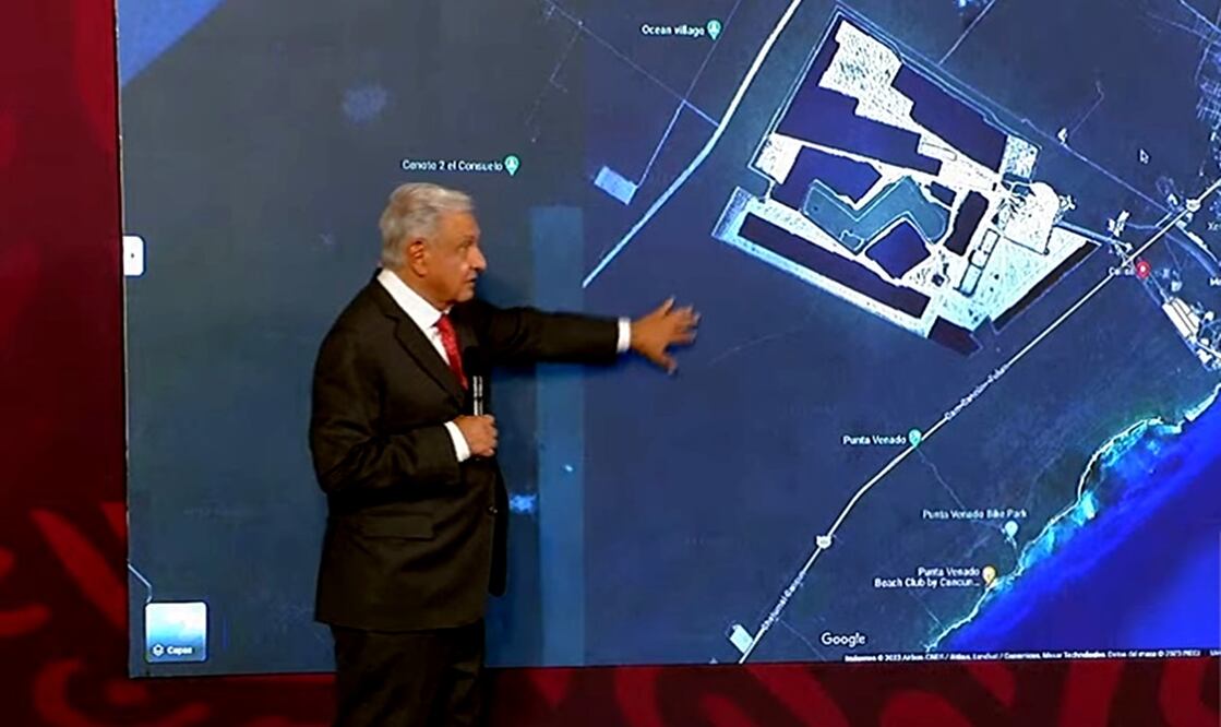 El presidente Andrés Manuel López Obrador ofreció el pago de 6 mil 500 millones de pesos por las 2 mil 411 hectáreas que posee la empresa minera Calica. Foto: especial