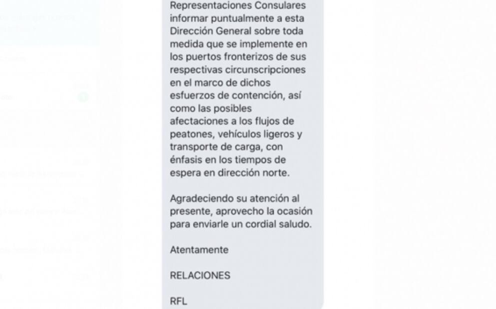 Pide SRE a consulados estar atentos ante posible cierre de frontera con EU