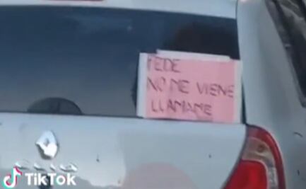 Mujer se hace viral por avisar a su novio que está embarazada con llamativo cartel en el auto