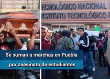 Se suman a protestas Instituto y Universidad Tecnológica de Puebla por asesinato de estudiantes