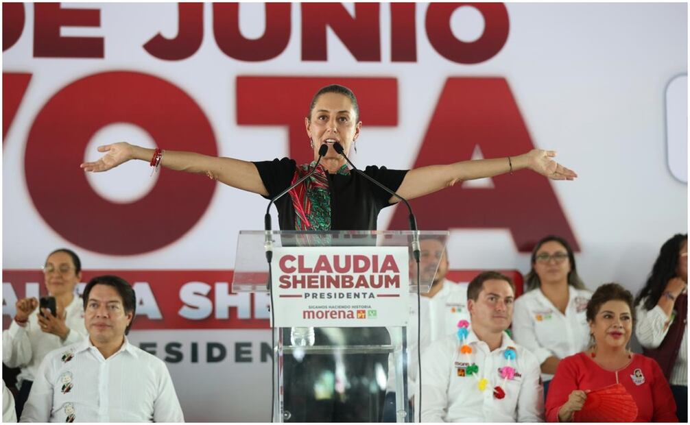 Claudia Sheinbaum visita la alcaldía Álvaro Obregón junto a Clara Brugada y Javier López Casarin. Foto: Diego Simón/EL UNIVERSAL