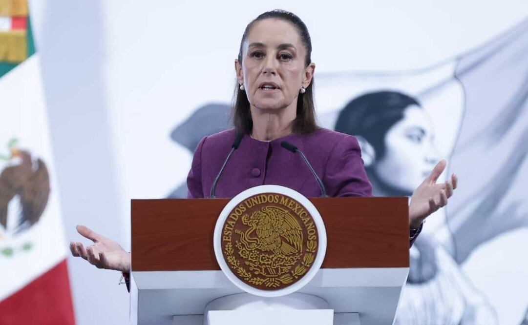 Claudia Sheinbaum, presidenta de México, durante la mañanera del 28 de abril del 2025 en Palacio Nacional. Foto: Fernanda Rojas / EL UNIVERSAL