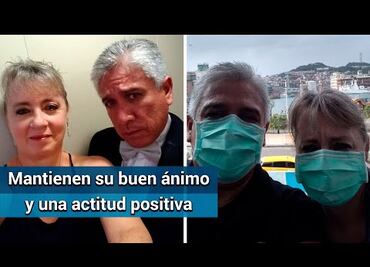 Así vive matrimonio mexicano cuarentena en crucero por coronavirus