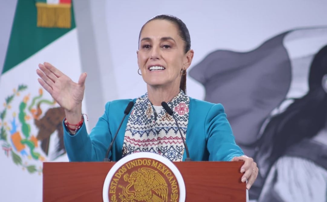 Claudia Sheinbaum Pardo en su conferencia matutina del martes 31 de marzo de 2026 en Palacio Nacional. Foto: Luis Camacho/ EL UNIVERSAL