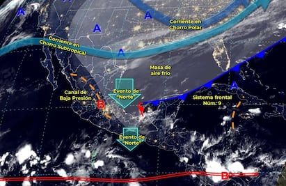Este jueves siguen las lluvias en Veracruz, Tabasco, Chiapas y Oaxaca por el frente frío 9