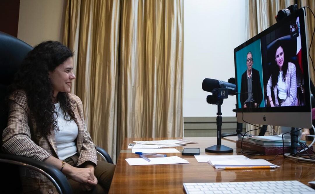 Luisa María Alcalde destacó en entrevista con Jenaro Villamil las acciones de apoyo en Acapulco. Foto: Segob