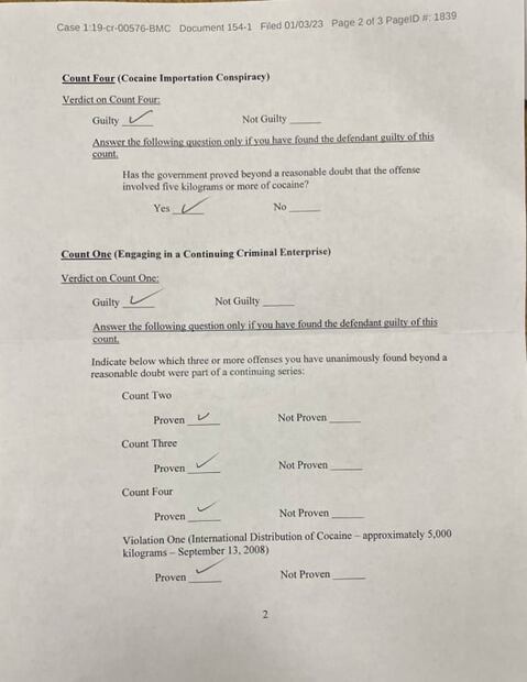 Genaro García Luna: estos son los formatos con los que el jurado en NY lo declaró culpable 