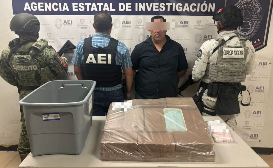 Detienen en Ciudad Juárez a hombre con más de 28 kilogramos de fentanilo (09/06/2025). Foto: Especial