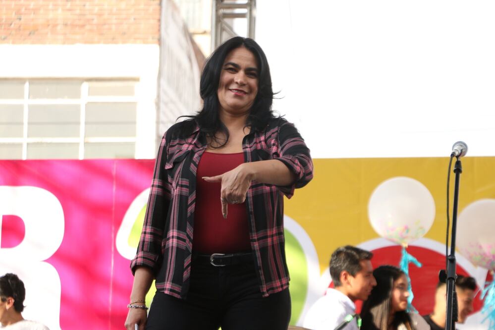 La delegada Dione Anguiano, participó en los retos de la feria Foto: Héctor Alfaro ObturadorMX