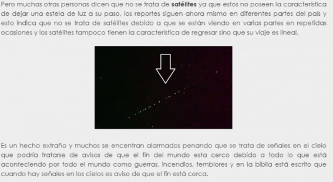 Qué son esas luces "extrañas" alineadas en el cielo sobre Centroamérica