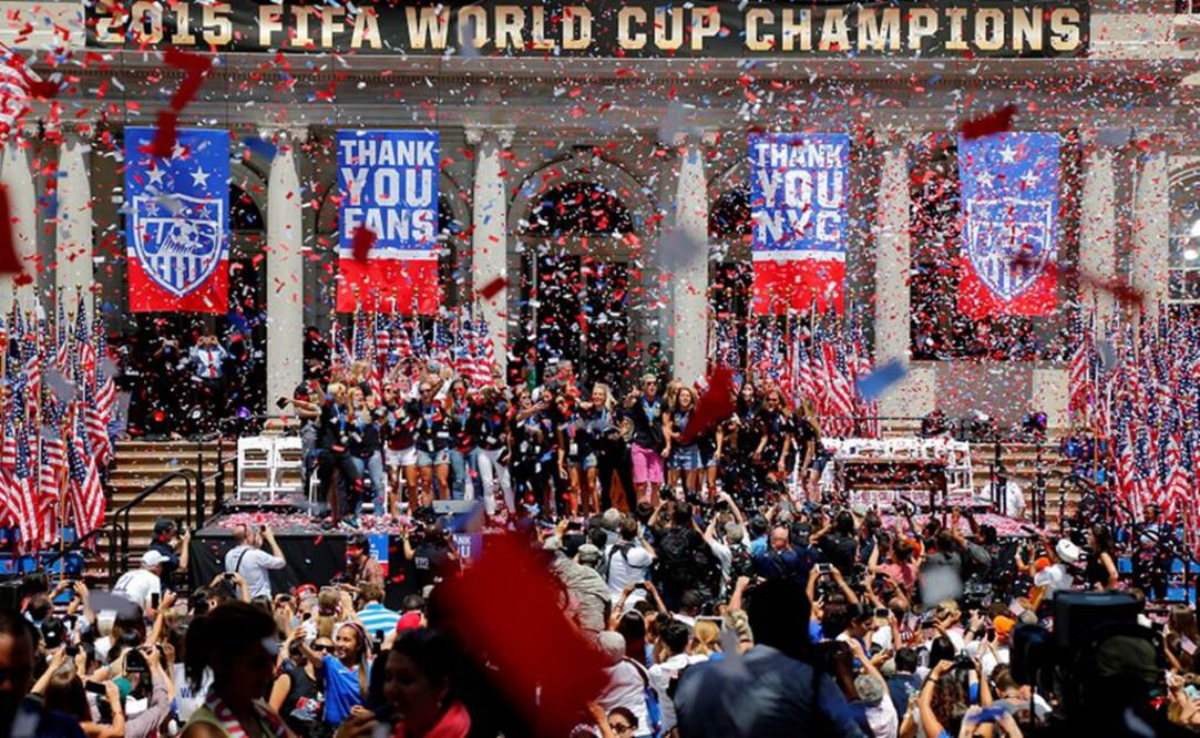 Las jugadoreas celebran la obtención del Mundial. Reuters