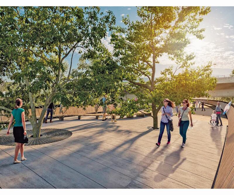 Renders que muestran cómo planean hacer la interconectividad entre la Primera y Segunda secciones del Bosque de Chapultepec que es un proyecto natural y cultural. CORTESÍA CDMX 