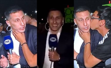 Aficionado le roba beso al 'Chaco' Giménez en pleno programa