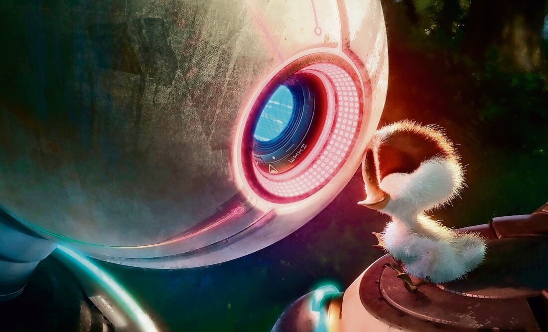 El filme, que está dirigido para toda la familia, es la historia de un robot náufrago que se encarga de criar a un polluelo huérfano. Foto: Universal Pictures