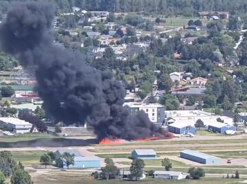 VIDEO Avioneta se estrella en Montana y provoca aparatoso incendio; hay dos heridos