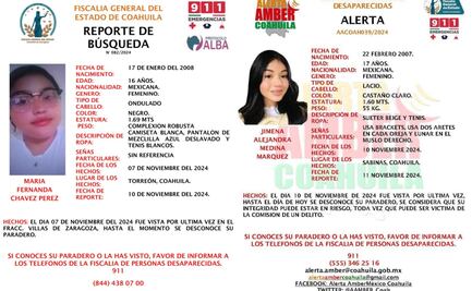 Reportan desaparición de dos mujeres menores de edad en Coahuila; es el segundo caso en menos de una semana
