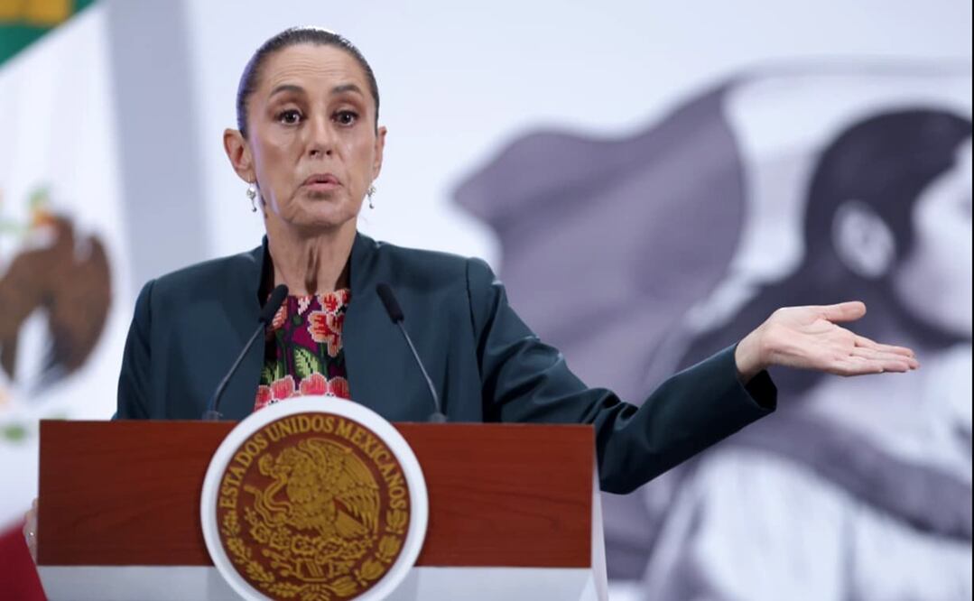 La presidenta Claudia Sheinbaum en la mañanera del 28 de agosto de 2025. Foto: Fernanda Rojas/EL UNIVERSAL