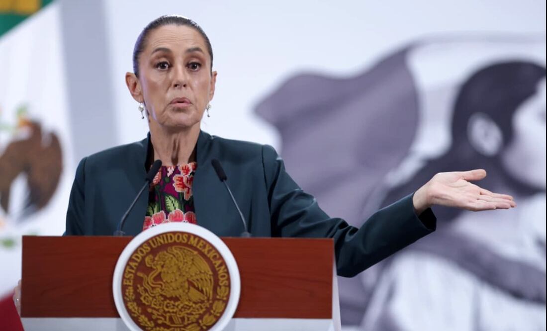 La presidenta Claudia Sheinbaum en la mañanera del 28 de agosto de 2025. Foto: Fernanda Rojas/EL UNIVERSAL