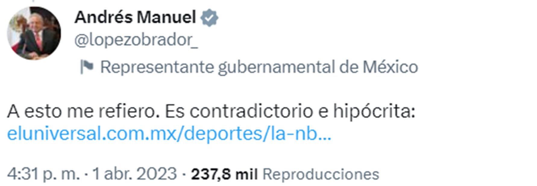 AMLO critica a Estados Unidos por intento de intervencionismo / Foto: Twitter