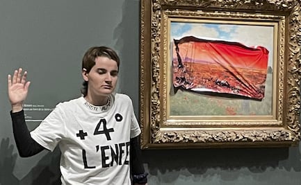 Activista detenida por intervenir cuadro de Monet en el Museo de Orsay en protesta por el cambio climático