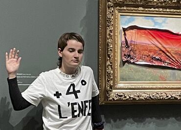 Activista detenida por intervenir cuadro de Monet en el Museo de Orsay en protesta por el cambio climático