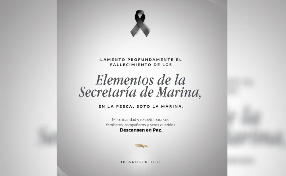 Américo Villarreal expresa condolencias por cuatro marinos fallecidos; sufrieron un accidente en muelle de Soto la Marina.
Foto: Especial.