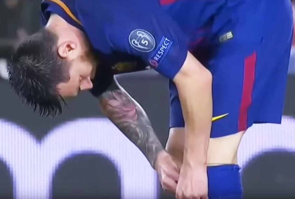 Twitter. El astro argentino ingirió una misteriosa pastilla durante el partido ante el Olympiacos en la UCL