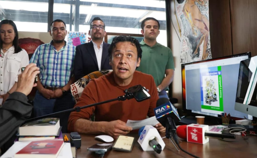 Conferencia de Marx Arriaga director general de materiales educativos de la SEP este miércoles 13 de febrero de 2026. Foto: Carlos Mejía /EL UNIVERSAL