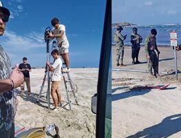 Desatan polémica letreros puestos en playa de Bagdad en Tamaulipas
