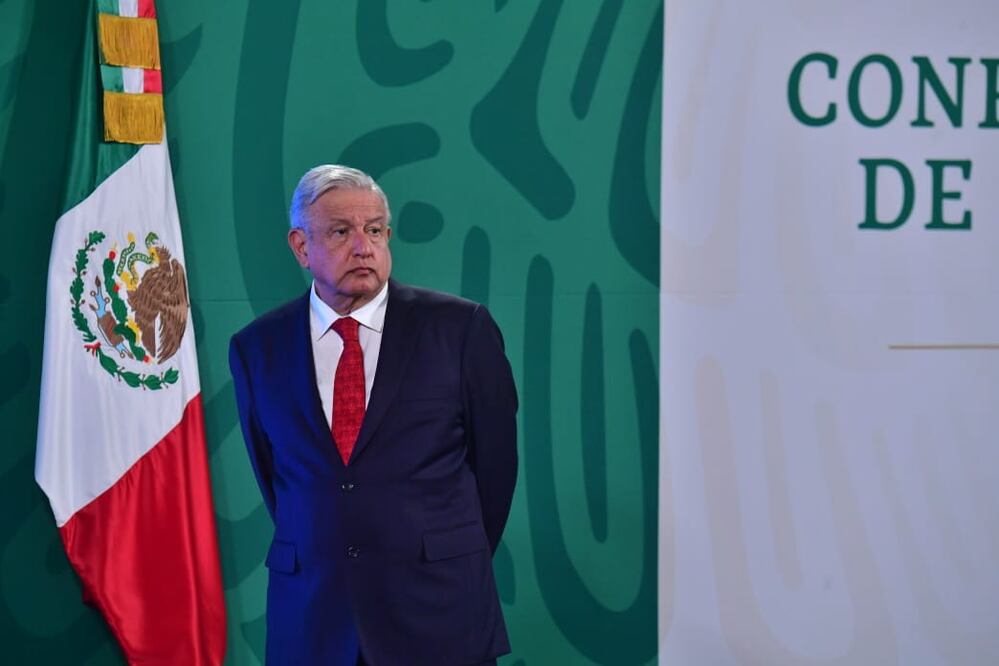 El presidente López Obrador hoy en su conferencia mañanera. Fotografía de Hugo García EL UNIVERSAL
