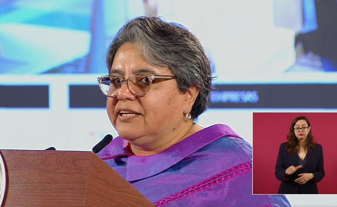 Raquel Buenrostro anunció que más de 400 empresas de Estados Unidos han expresado su intención de establecerse en México. Foto: captura de video 