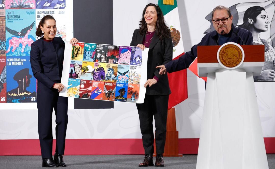 Paco Ignacio Taibo anuncia regalo de 2 millones y medio de libros en América Latina (23/10/2025). Foto: Diego Simón Sánchez / EL UNIVERSAL