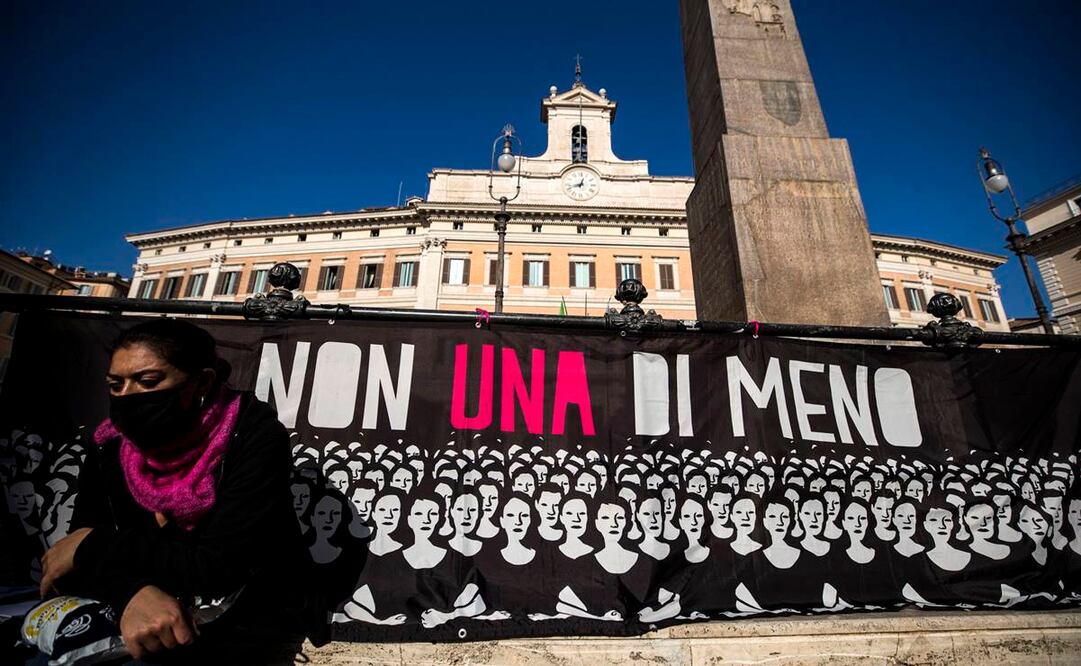 Protesta en el Día Internacional de la Eliminación de la Violencia contra la Mujer en Italia (Foto: EFE)