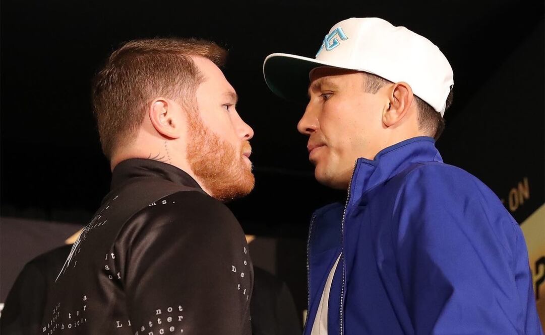 Saúl Álvarez y Gennady Golovkin en el cara a cara del Grand Arrival - FOTO: Twitter @GGGBoxing