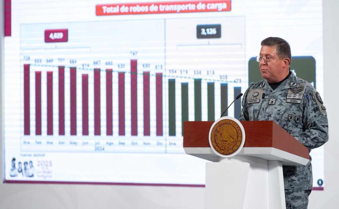 General Hernán Cortés, comandante de la Guardia Nacional, durante la mañanera del 22 de julio del 2025. Foto: Diego Simón / EL UNIVERSAL.