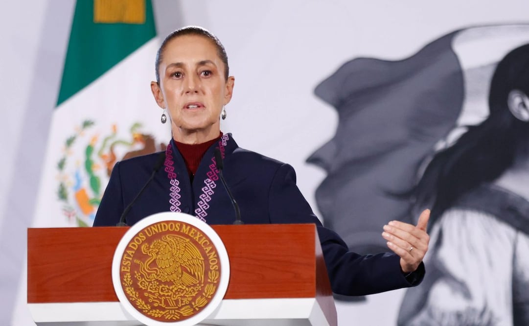 La presidenta Claudia Sheinbaum en la “Mañanera del Pueblo” del 11 de agosto de 2026 en Palacio Nacional. Foto: Diego Simón Sánchez/ EL UNIVERSAL