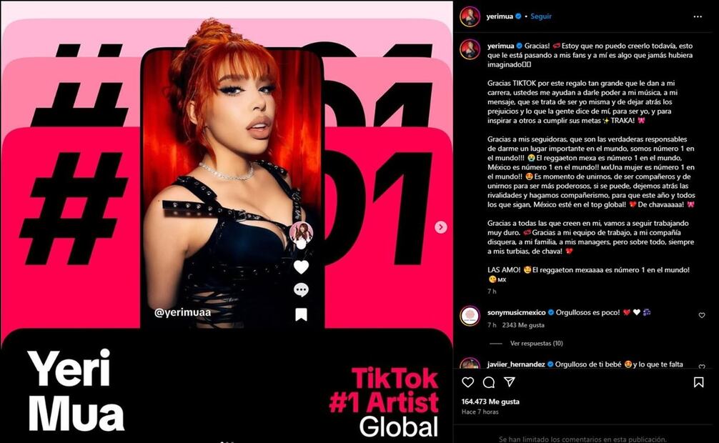 Yeri Mua agradece por reinar TikTok a nivel global. Foto: Captura de pantalla