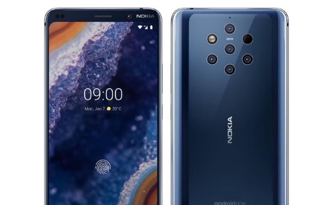 El Nokia 9 PureView tiene una pantalla OLED 2K y biseles estrechos alrededor, donde se ubica la cámara frontal en su parte superior. La pantalla albergará también el sensor de huella dactilar