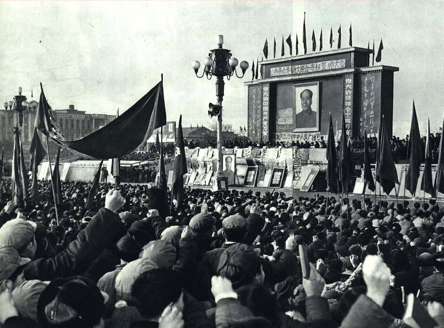 La manifestación del "movimiento de toma de poder" en Shanxi, China, en abril de 1967. Especial.