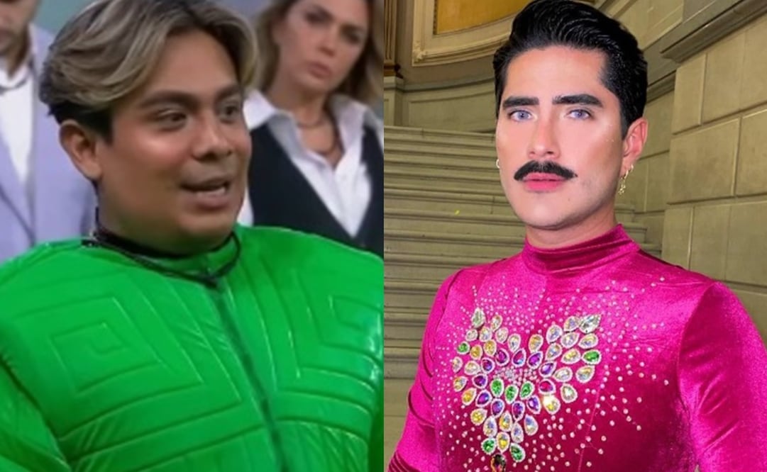 En la imagen se puede ver al influencer Ricardo Peralta, miembro de "La casa de los famosos", junto al diseñador Juan Oyer, creador de Proteo. Foto: Instagram oficial y captura vía Youtube.