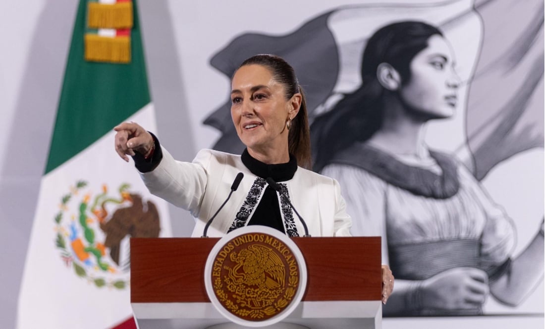 Claudia Sheinbaum durante su conferencia matutina del 2 de enero del 2025. Foto: Hugo Salvador/EL UNIVERSAL