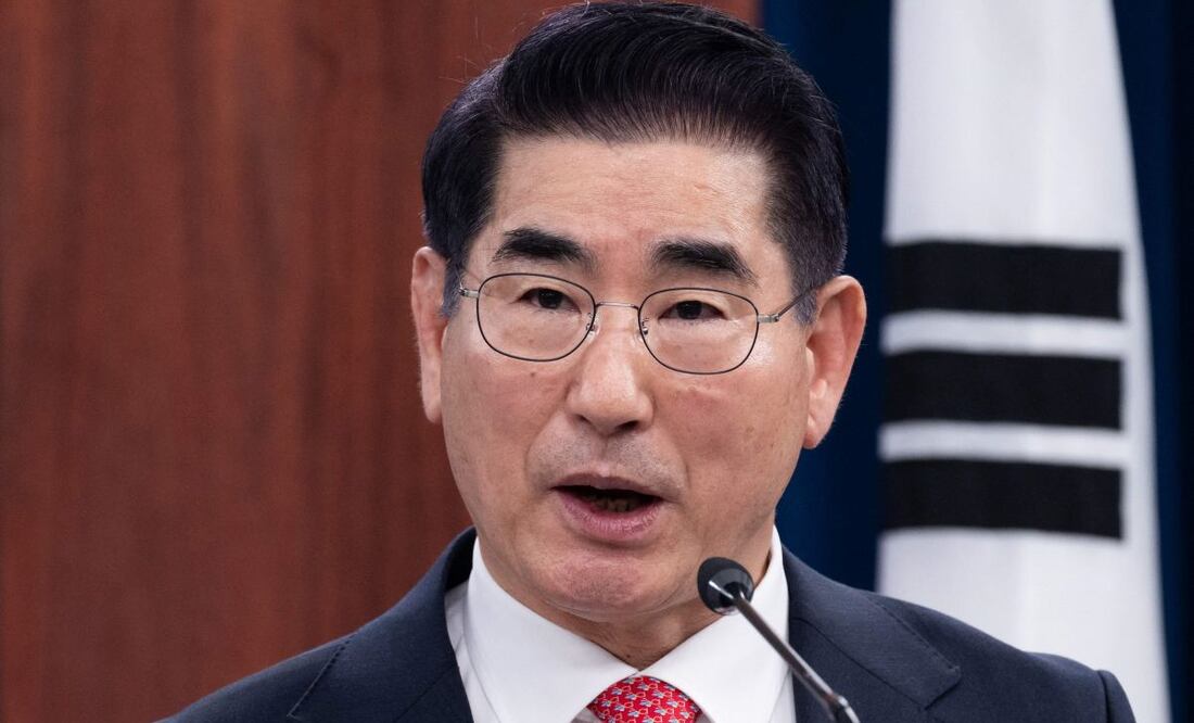 El Ministro de Defensa de Corea del Sur, Kim Yong-hyun, habla durante una conferencia de prensa durante la Reunión Consultiva de Seguridad entre Estados Unidos y la República de Corea (ROK) en el Pentágono en Washington, DC, el 30 de octubre de 2024. El Ministro de Defensa de Corea del Sur, Kim Yong-hyun, se ofreció a dimitir el 4 de diciembre de 2024 por la agitación causada por la breve imposición de la ley marcial por parte de su aliado cercano, el presidente Yoon Suk Yeol. Foto: AFP