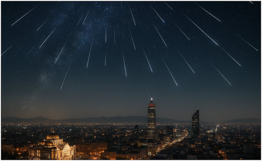 La lluvia de estrellas Gemínidas será uno de los eventos más coloridos, llamativos y radiantes del mes. Foto: Imagen generada con IA