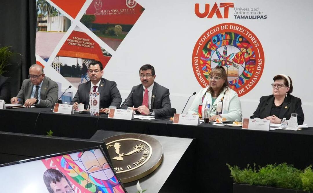 Autoridades de la Universidad Autónoma de Tamaulipas buscan ampliar la cobertura educativa en bachilleratos y ofertar programas virtuales (12/02/2025). Foto: Especial