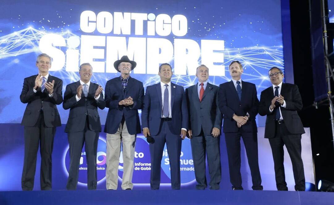 El gobernador guanajuatense Diego Sinhue durante su 5to Informe de Resultados. Foto: Tomada de Twitter