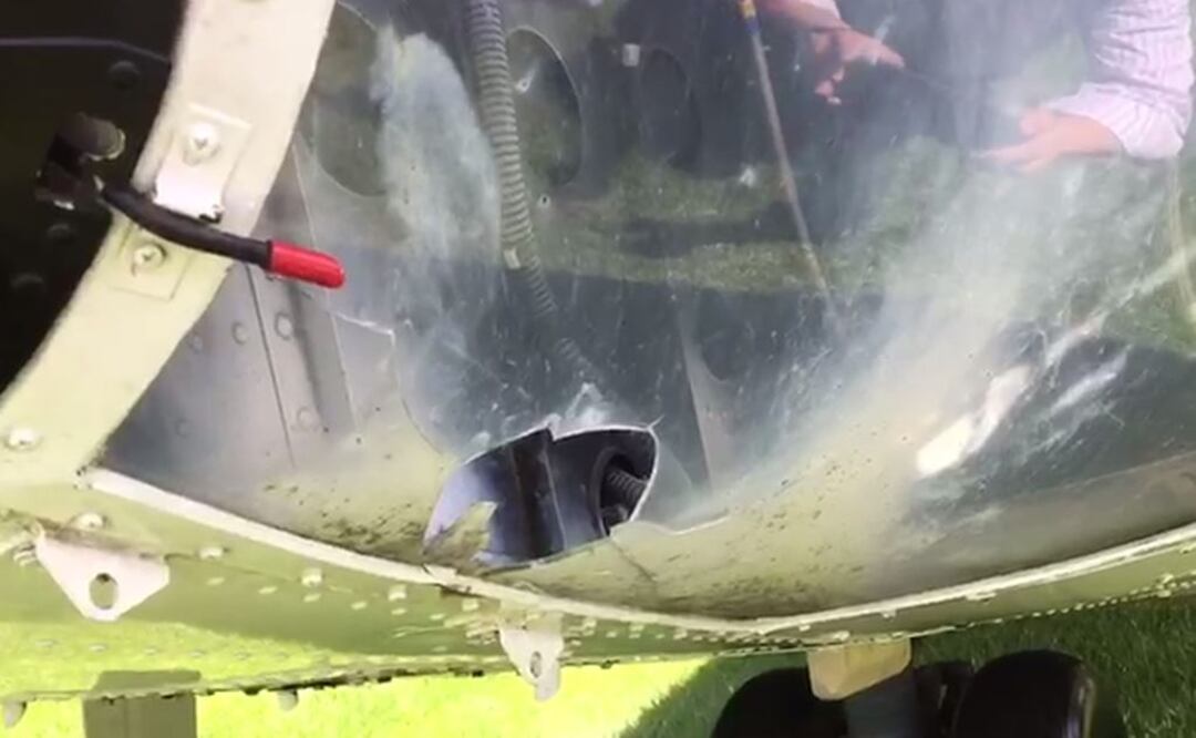 Cohetón impacta en helicóptero de Presidencia en Oaxaca